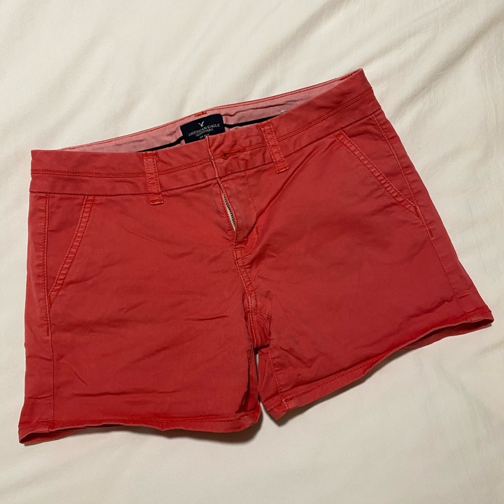 American Eagle Red MIDI Shorts